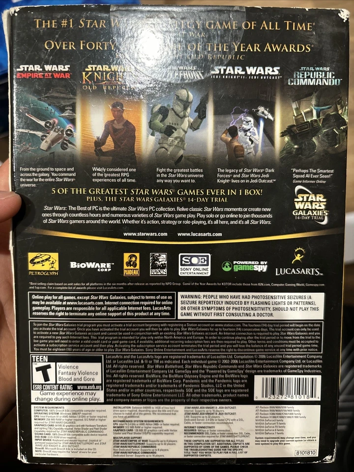 Star Wars The Best of PC 5 Game Collection DVD-ROM LucasArts Empire KOTOR Battle - Image 2 of 4