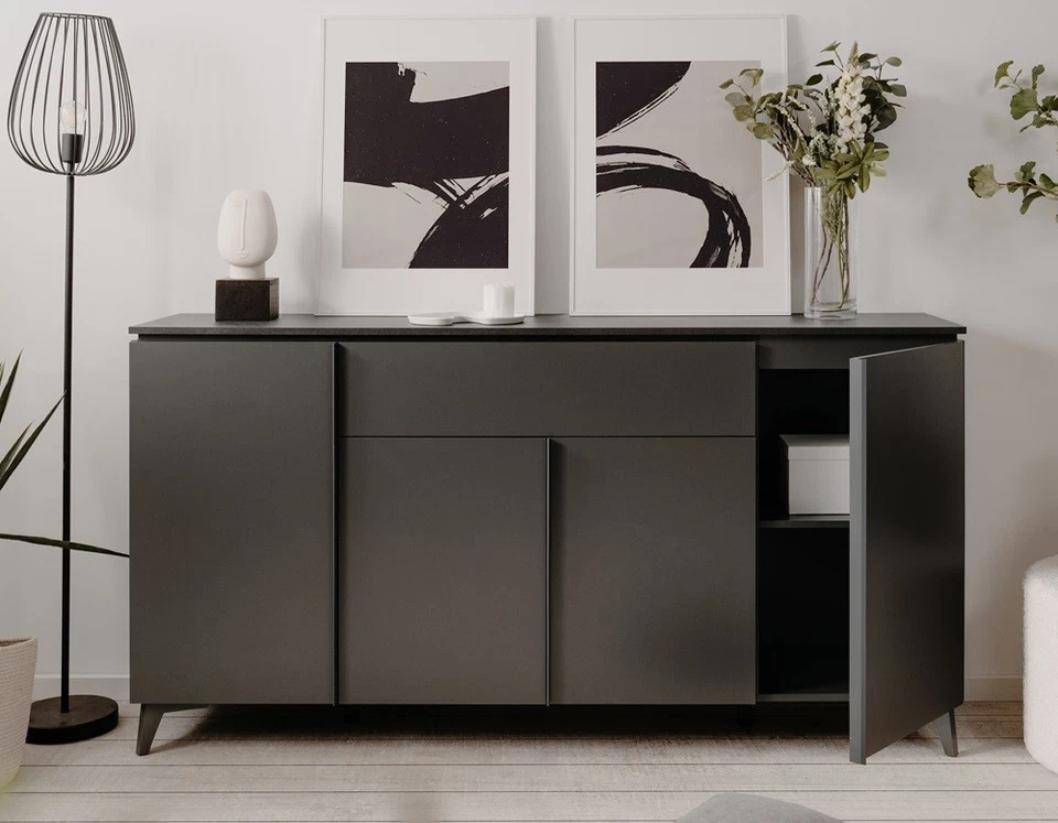 Sideboard Anrichte Kommode groß modern anthrazit grau Schiefer-Optik 177 cm - Bild 4 von 4