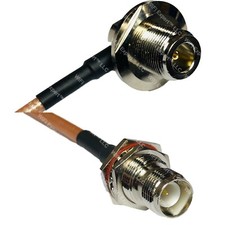 RG400 N Female Bulkhead Angle to RP-TNC FEMALE BULKHEAD RF Cable FAST-SHIP LOT