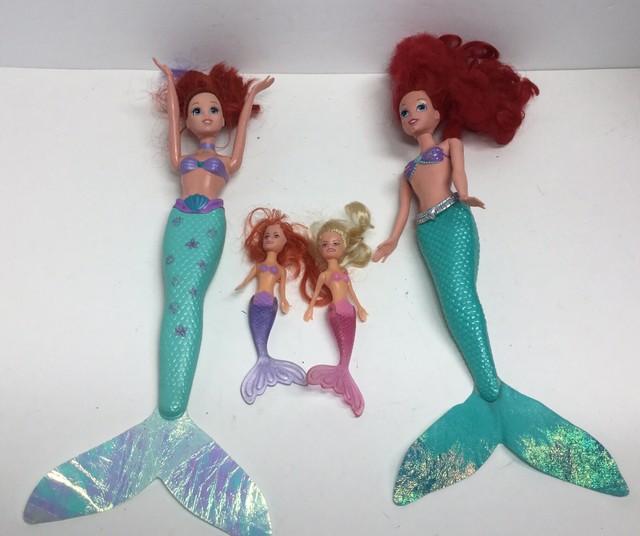 Disney THE LITTLE MERMAID ARIEL Color Change 2 Figures 12in & 2 5in