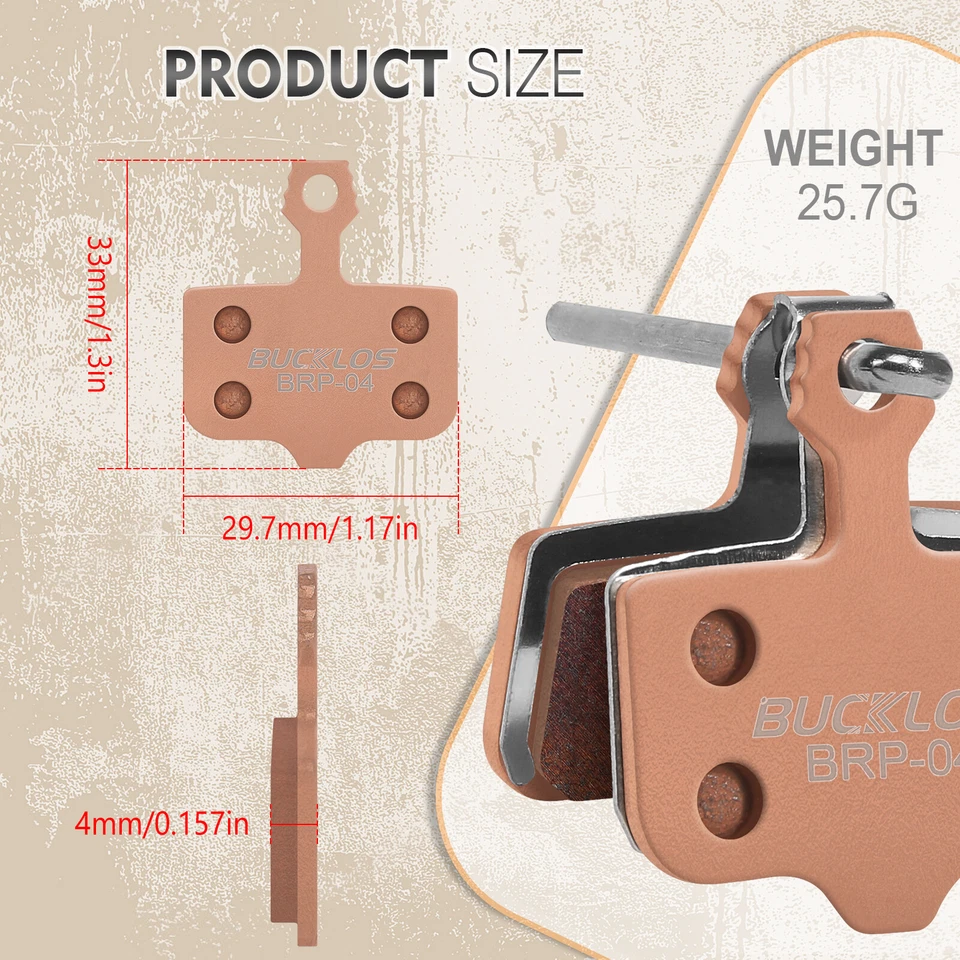 2/4/6/8/10Pairs BUCKLOS Sintered Metal Disc Brake Pad fit SRAM Level/AVID Elixir - Image 4 of 4