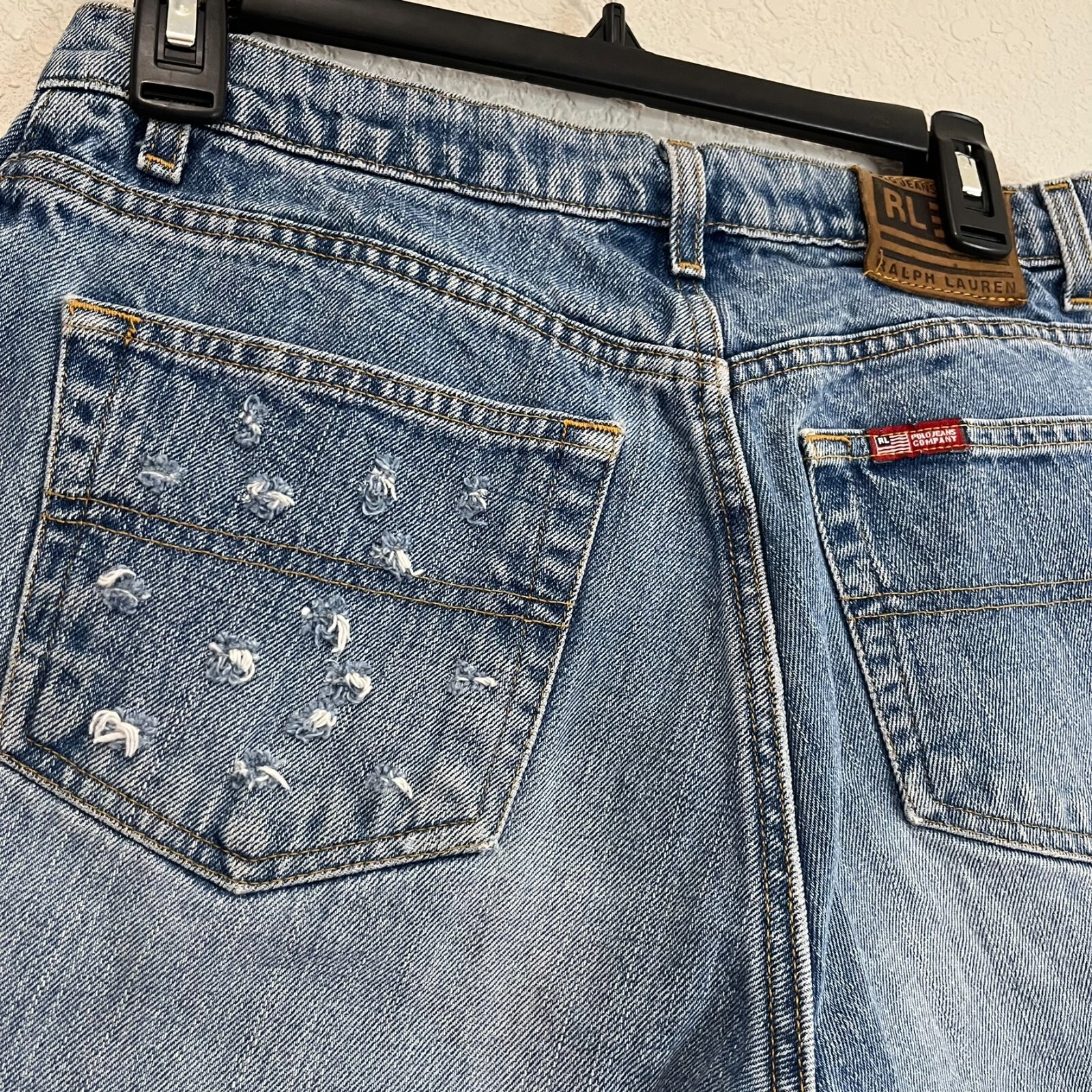 Ralph Lauren Saturday Jean Cut off Shorts Distressed Medium Wash Womens Size 30 thumbnail 5