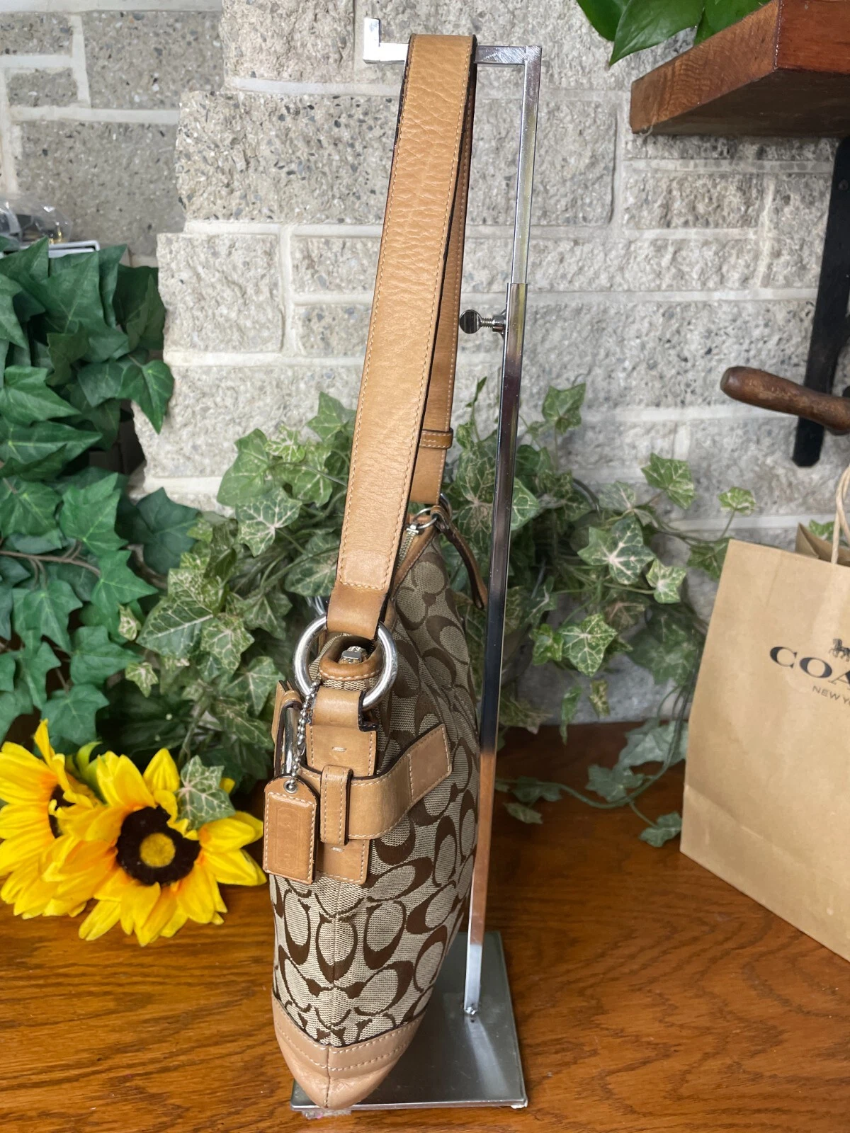 BORSA A TRACOLLA COACH SIGNATURE SMALL DUFFLE 3577 FIBBIA BORSETTA BORSETTA KHAKI