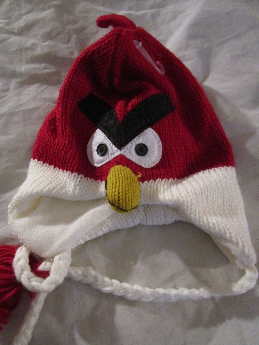 Angry Birds Pull Over Winter Knit Hat Fleece Lined Adult Youth One