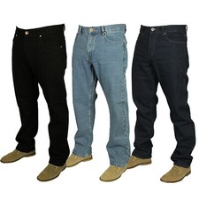 Mens Regular Fit Jeans Straight Leg Workwear Plus Size Denim Pants, 28W to 60W