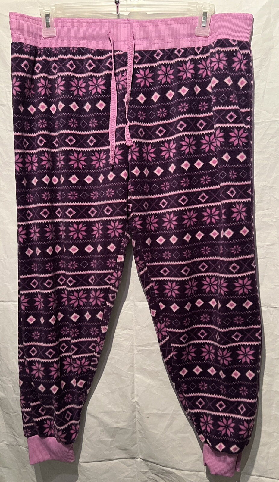 Mountains Peak Sleepwear Pants X Large XL Fleece Lounge Purple Cuffed