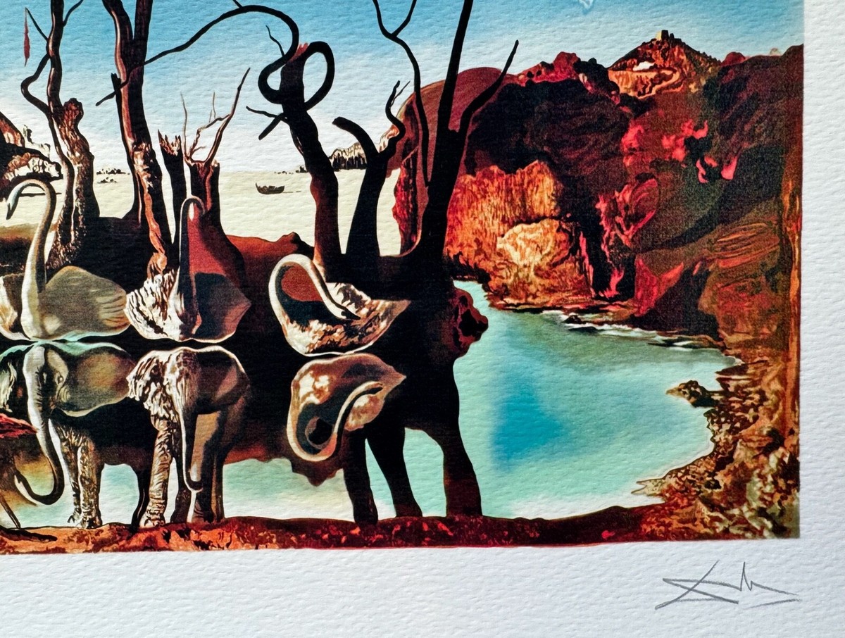 Salvador Dali SWANS REFLECTING ELEPHANTS Facsimile Signed Numbered