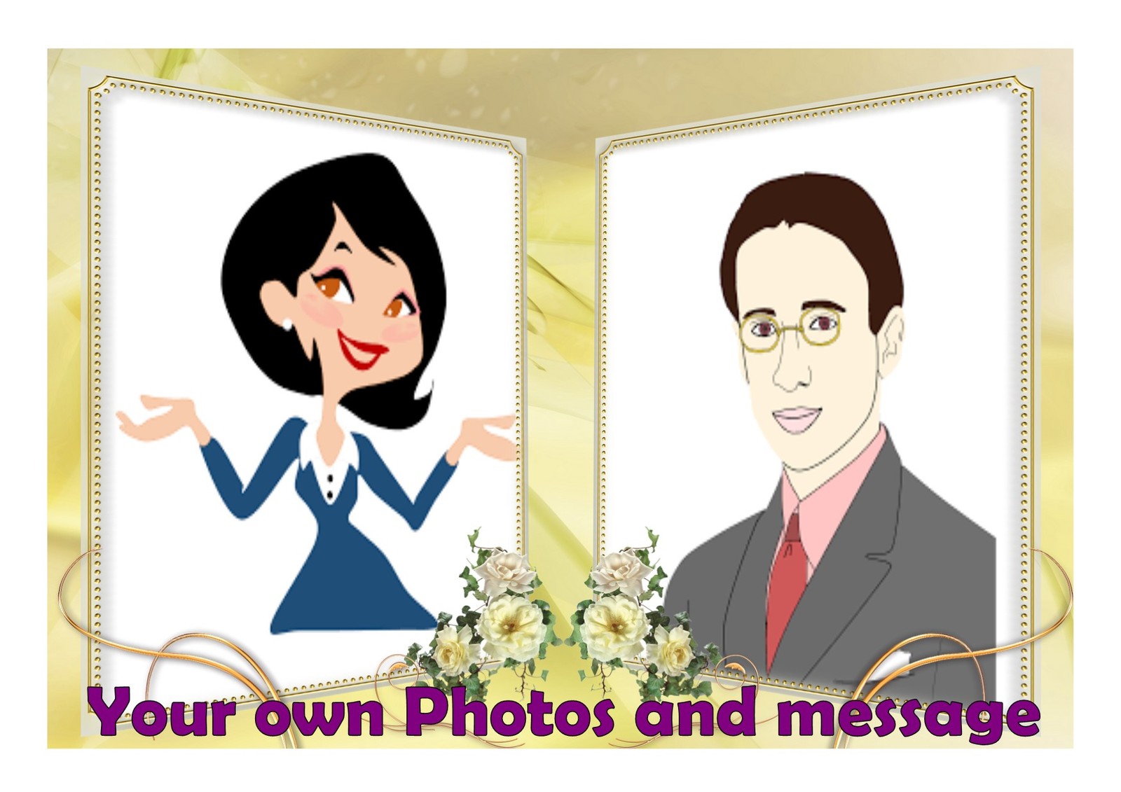 DOUBLE PICTURE FRAME  TOPPER A4  EDIBLE ICED/ ICING FROSTING PERSONALISED