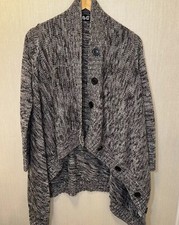 Cheap Monday Oversized High Low Cardigan Buttons Small Women Grey