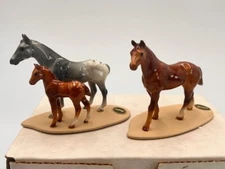 Hagen Renaker Mini Stallion, Mare and Quarter Horse- 3 Figurines