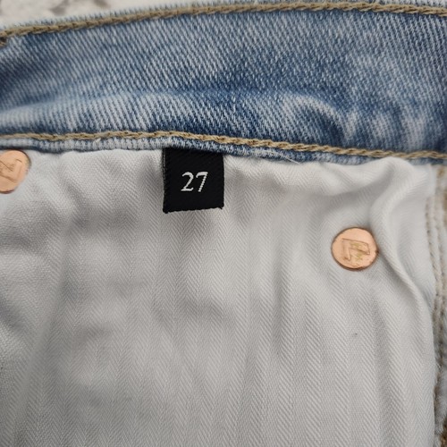 Pantalones de mezclilla Seven7 con dobladillo crudo tiro medio lavado claro talla 27 nuevos con etiquetas - Imagen 7 de 11