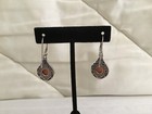 Artisan Crafted Pink Opal Cabochons Sterling Silver and 18K Gold Dangle Earrings — photo 3