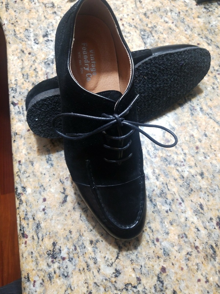 Vintage Foundry Basalt Oxford Leather Suede Black Dress Shoes Size 10 C14 NEW Vintage Foundry Basalt Black Suede/Leather Oxfords  main image 4