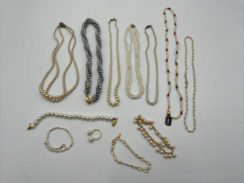 Vintage Pearl Lot Necklaces Bracelets 60s/70s/80s - image 1