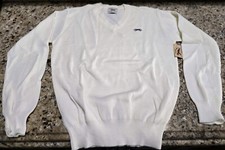 VTG 1980s THE FOX SWEATER Winter White By JC PENNEY V Neck Sweater Youth 20 NEW