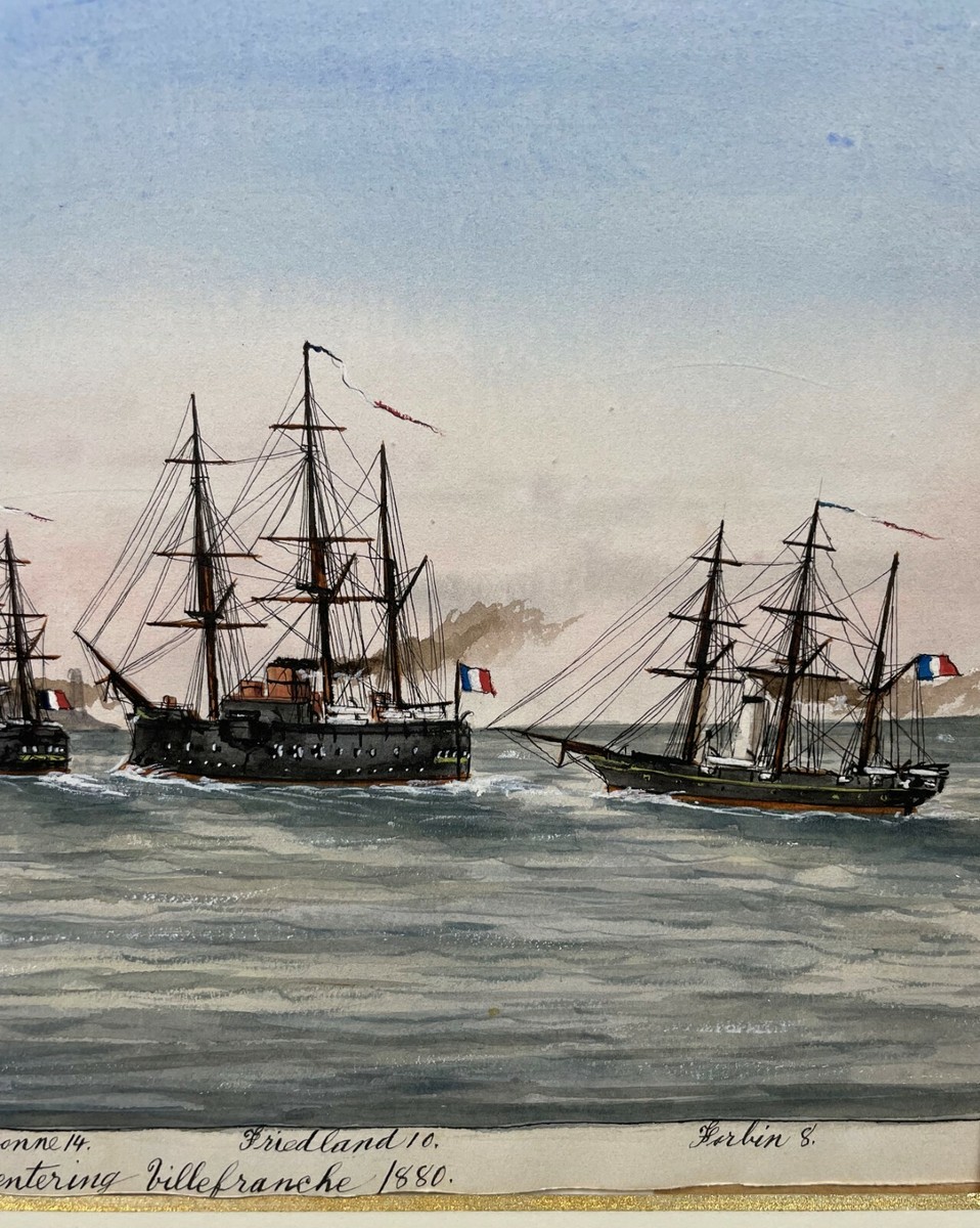 Vaisseaux de la Marine Française リトグラフ Naval Maritime