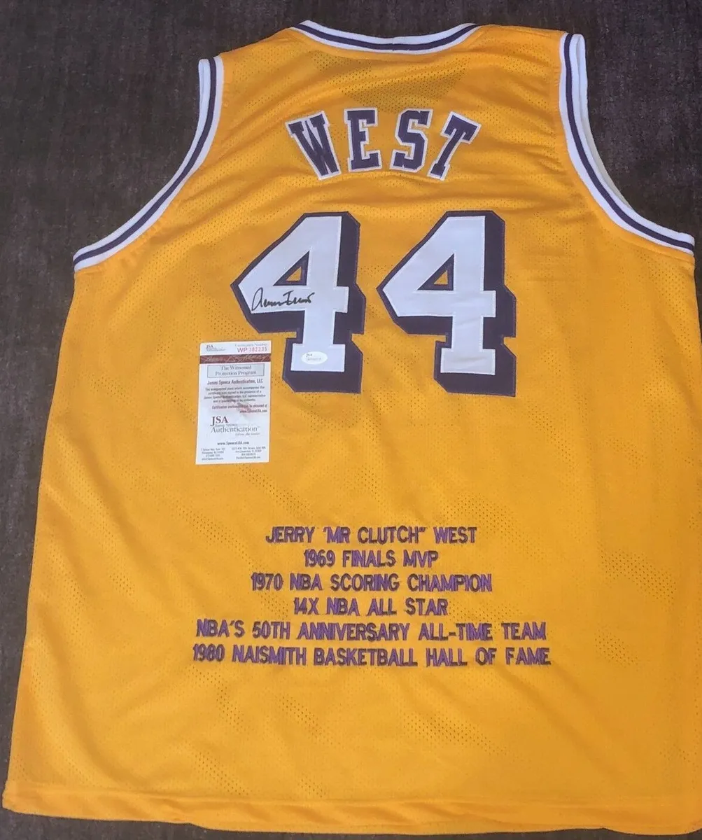 JERRY WEST Signed Custom L.A. LAKERS JERSEY w/ JSA Witnessed COA &  Stats