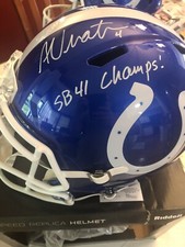 JSA Certified Adam Vinatieri Full Size Flash Inscribed Replica Helmet Signed 386