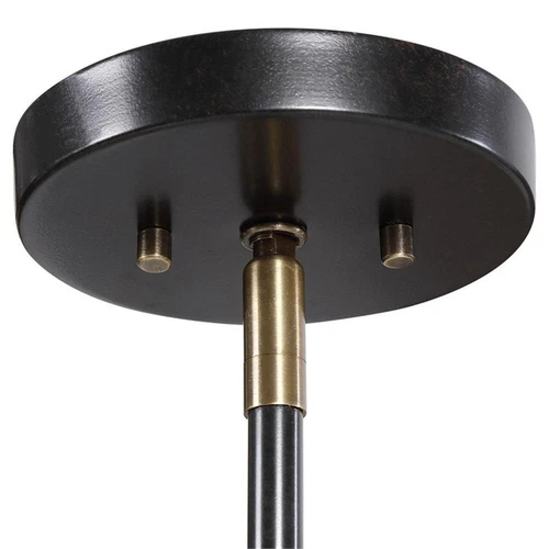 Uttermost Telesto 8-Light Steel and Glass Linear Pendant in Black/Brass - Picture 7 of 8