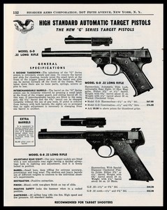 1951 high standard model g d and g b 22 long rifle target pistol print ad ebay