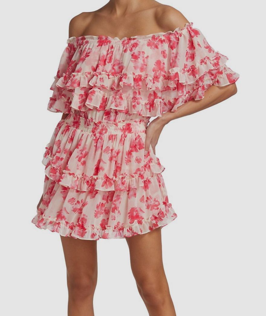Misa Los Angeles Women's Isella Floral Georgette Mini Dress - Watermelon Blossom - Size Small