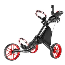CaddyTek CaddyLite EZ-Fold Pro 3 Wheel Golf Buggy / Push Cart - Red