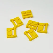 48336 LEGO Parts Plate Mod 1x2 Handle Bar On Side Closed End YELLOW (6)