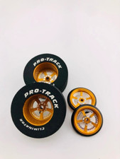Front and rear 1/24 Gold Evolution Slot Car Drag Tires 1 3/16 Tall x .500 wide