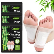 30 X Foot Pads Natural Bamboo Ginger Powder Patches Stress Relief Deep Cleansing