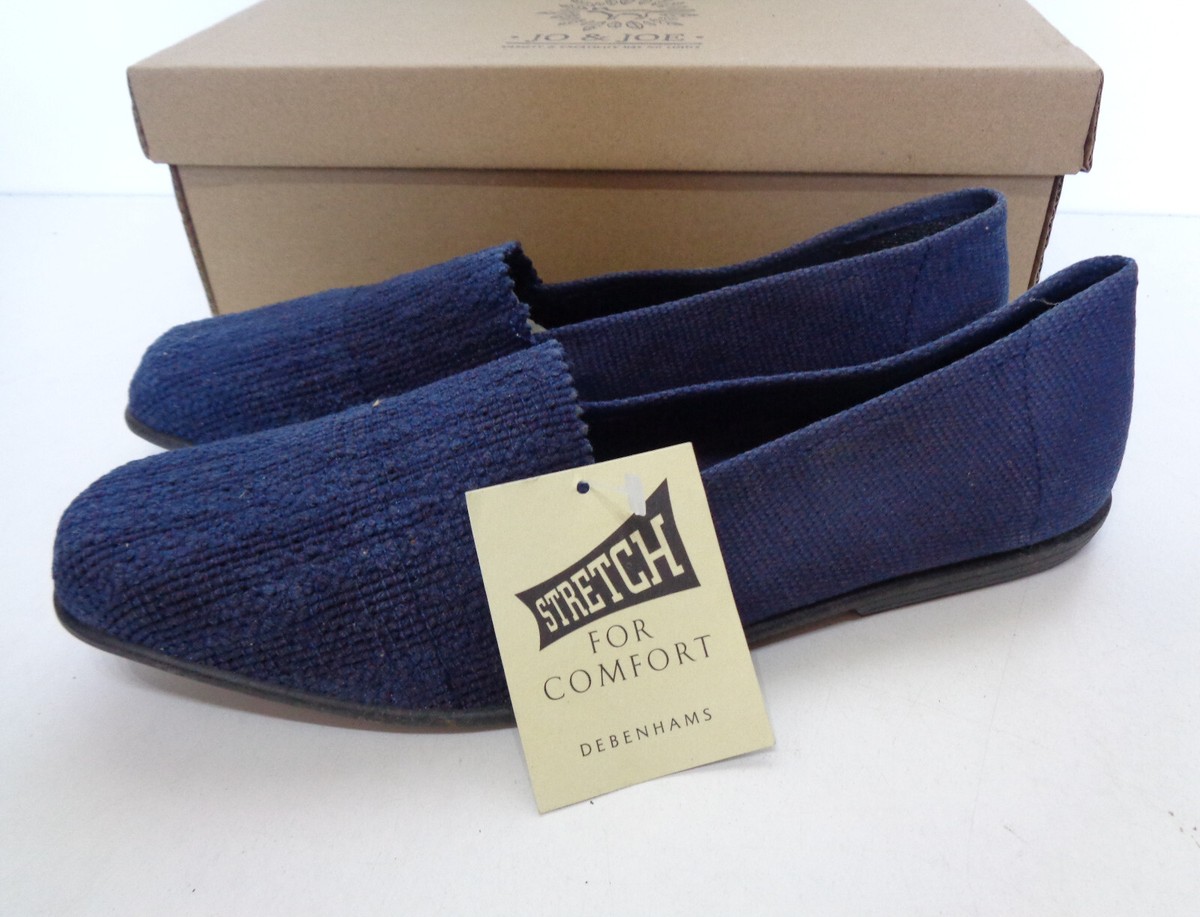 Debenhams New Ladies Slip On Navy Womens Flats Slip on Shoes Comfort UK  Size