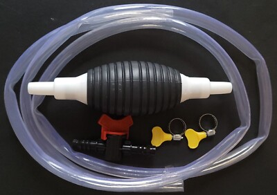 Large Self-Priming Siphon Pump Pumps Tubing Valve Transfer Fluids Water Gasoline