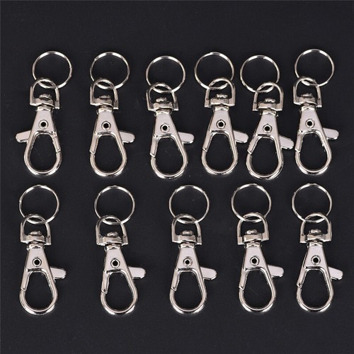10x Silver Swivel Trigger Clips Snap Lobster Clasp Hook Bag Key Ring Hooks GiBxb - Picture 8 of 12
