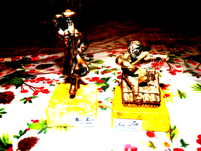 #ad Lot 2 sterling silver Judaica Figurine Fiddler Roof Dancer Ben Zion Israel $45.00