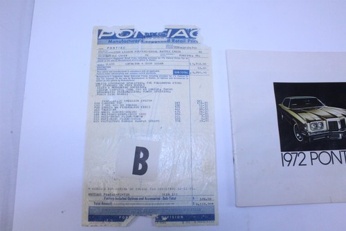 1972 Pontiac Brochure & Original Window Sticker From 4 Door Sedan Catalina - Picture 4 of 14