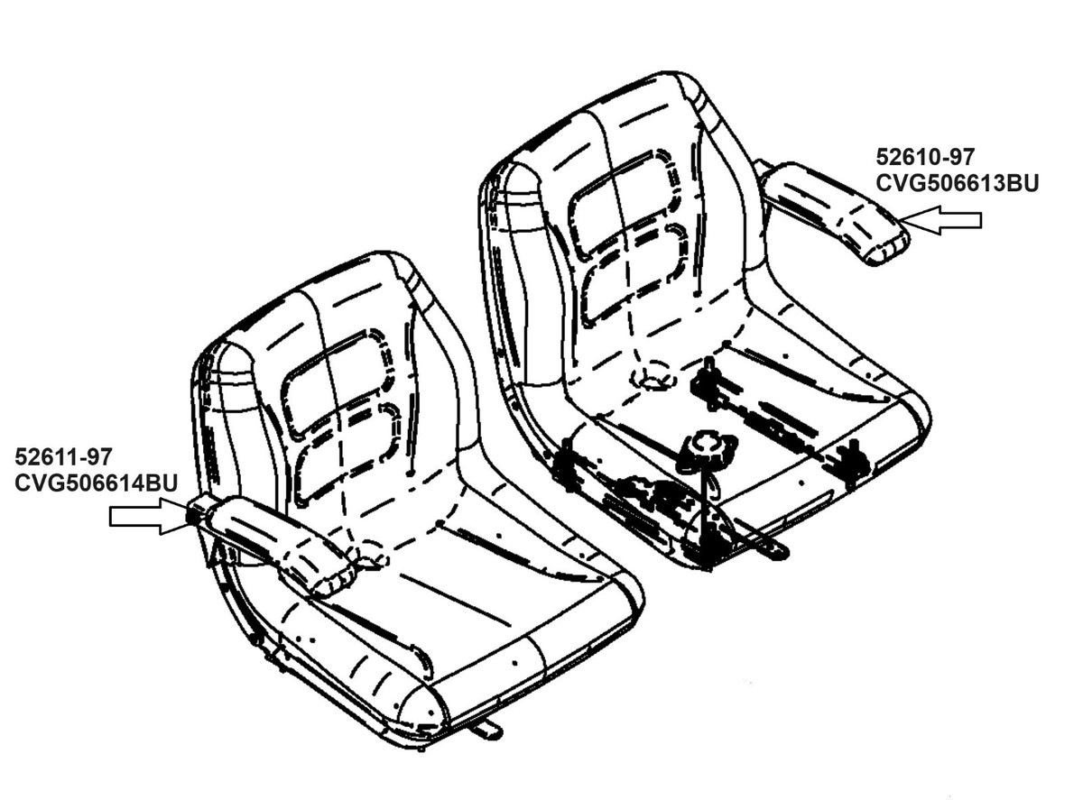Arm Rest (LH), Black, Bucket Seat, Columbia BC2, BC3, BC4 Arm Rest (LH), Black, Bucket Seat, Columbia BC2, BC3, BC4