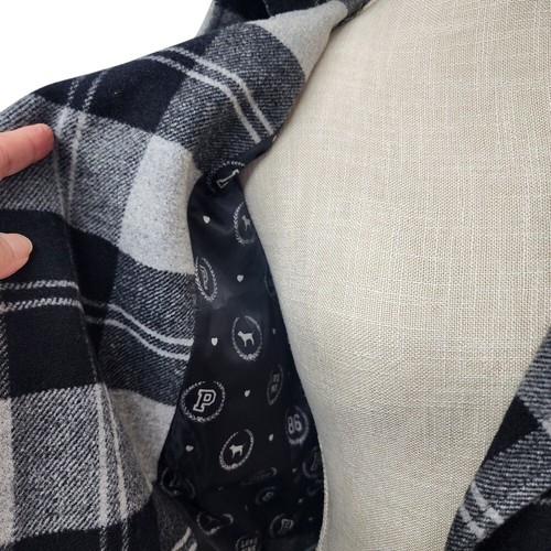 PINK Plaid Wool Blend Black and Gray Women's Jacket Size Small - Picture 5 of 10