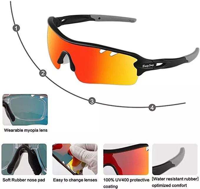 Gafas De Sol Polarizadas Para Hombre Mujer Lentes Protección Ciclismo  Correr NEW