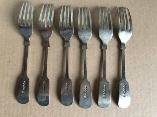 vintage fiddle forks nickel silver X 6 Forks - Picture 7 of 7