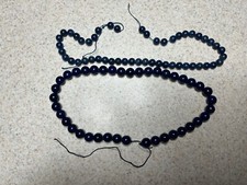 2 Strings Lapis Lazuli Beads Blue Gemstone Natural Smooth round Stone 7mm  10mm