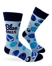 Fabdaz Blue Balls Funny Double Entendre Unique Gift Men's Novelty Crew Socks