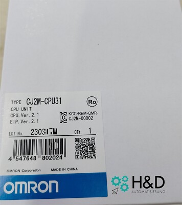 CJ2M-CPU31  Omron  built-in EtherNet/IP port, 5K steps program 【New and Sealed】