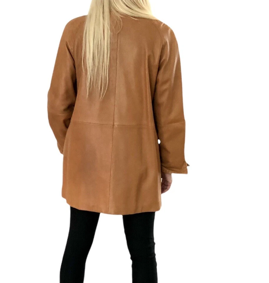 LNR women's Cognac leather jacket mid lenght size S - Image 2 of 4