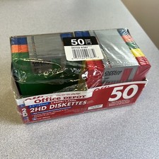 Office Depot 2HD IBM 3.5" Diskettes 39 Pack 1.44 MB Multicolor NEW Open Box