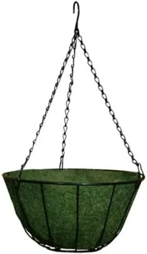 Hanging Basket Liner Green Jute Natural   14"  Fibre Garden Planter  10PK UK NEW - Image 2 of 4