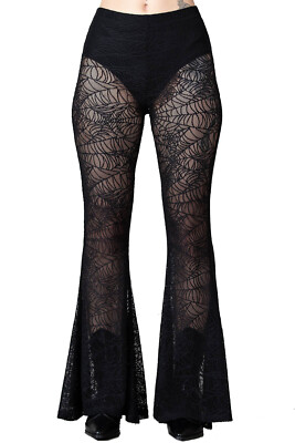 KILLSTAR Schlaghose - Vixie Spinnennetz Gothic