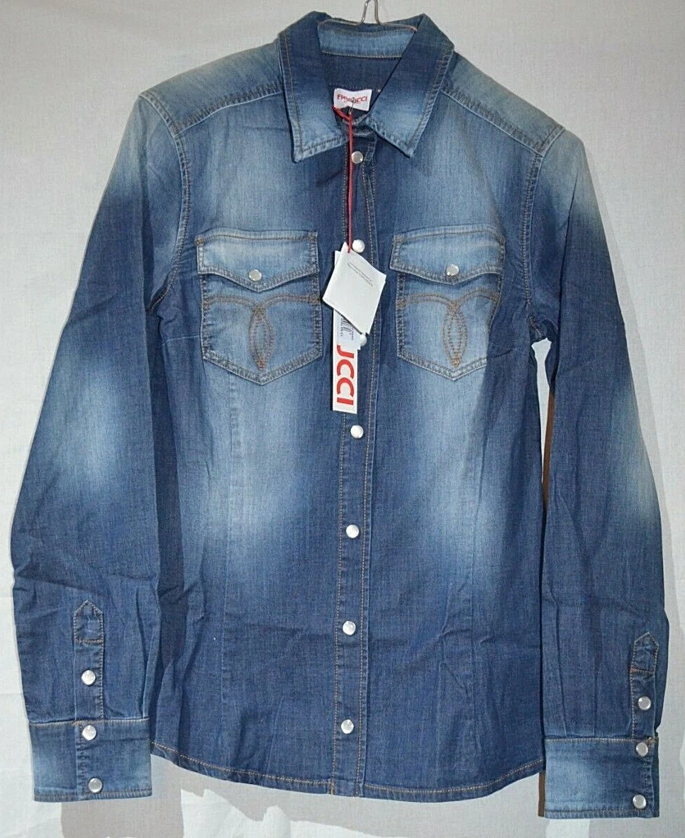 stretch fitted denim shirt
