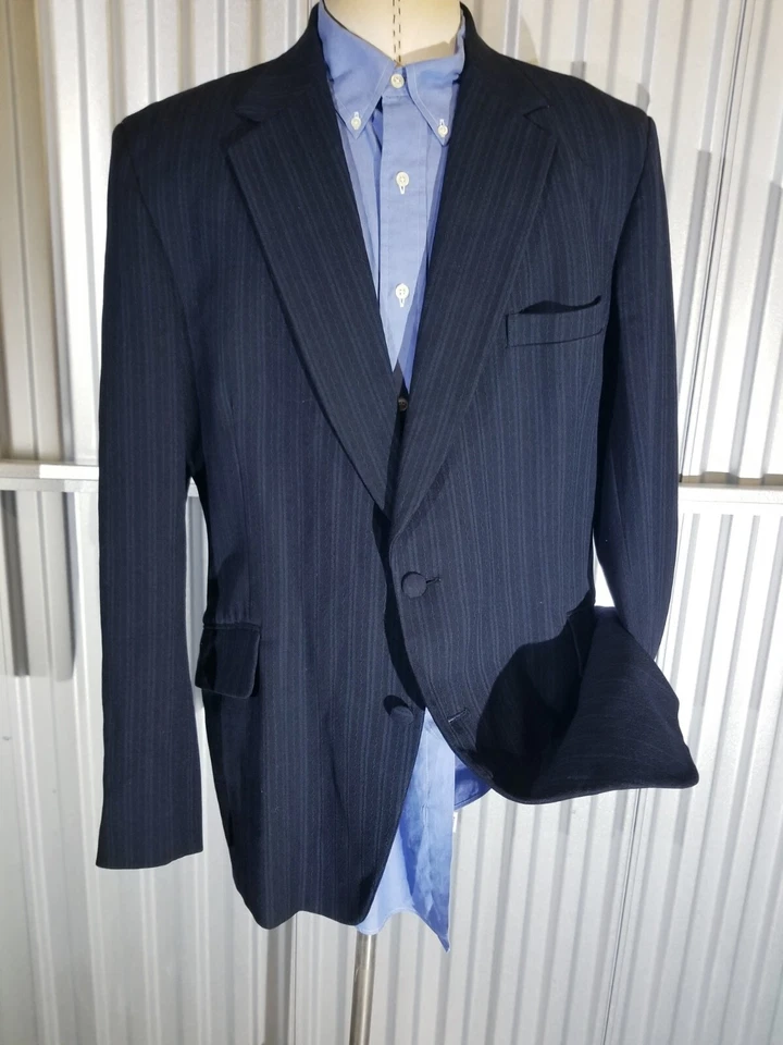 Chaqueta Blazer Abrigo Deportivo Montegue Burton 44XL Vintage Años 50 Rojo Azul Rayas Foto 2 de 4