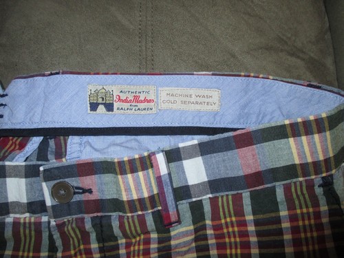 Polo Ralph Lauren 35 IndiaMadras PlaidCotton Shorts Ret$89 Waist19" Inseam10.5" - Picture 9 of 12