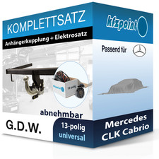 Für Mercedes CLK Cabrio 03- G.D.W. Anhängerkupplung abnehmbar + 13polig E-Satz