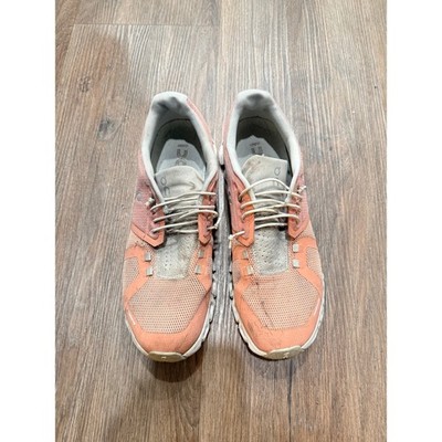 On Cloud Women Running Shoes Coral Peach Mesh Sneakers US 9.5 EU 41 Low Top
